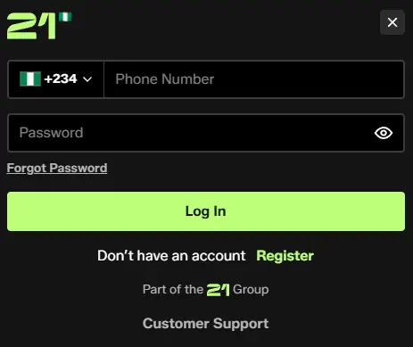 21 Bet Login